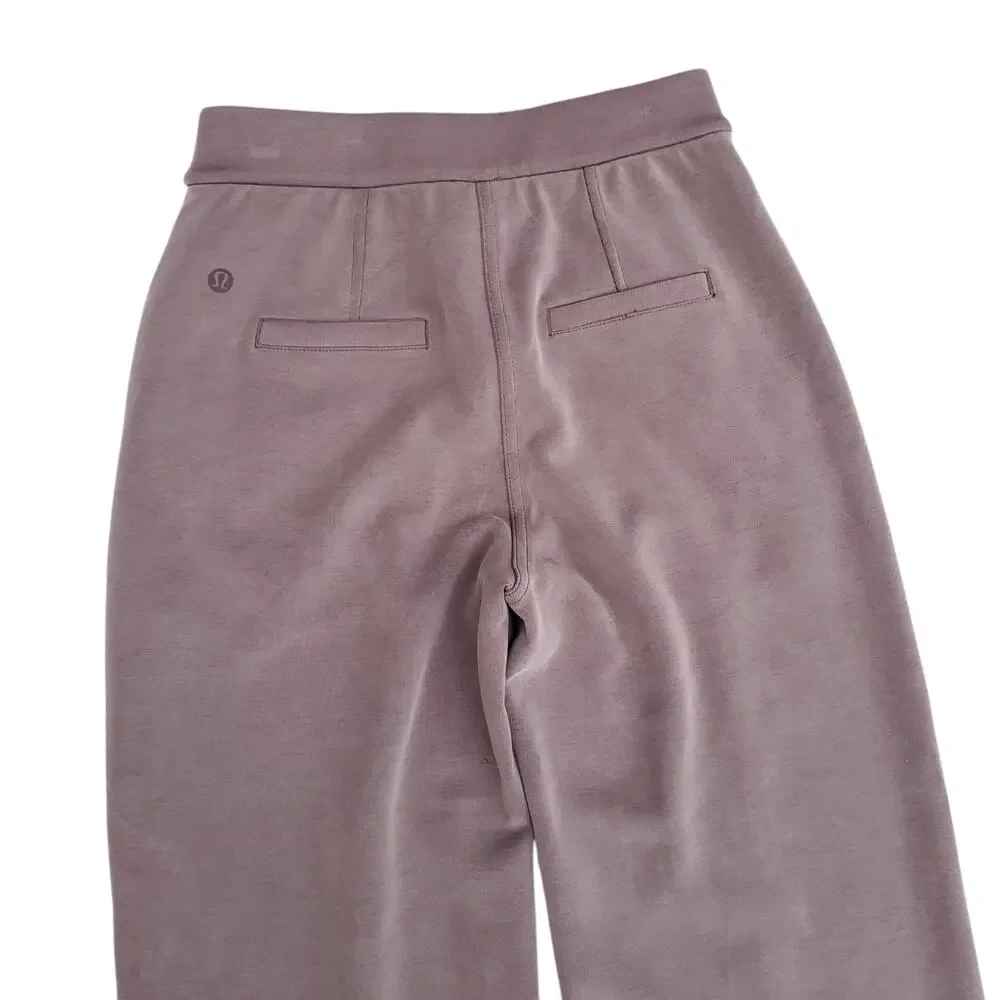 Lululemon Softstreme Pintuck Mid-Rise Pant Beige Yoga Lounge Casual Sz XXXS